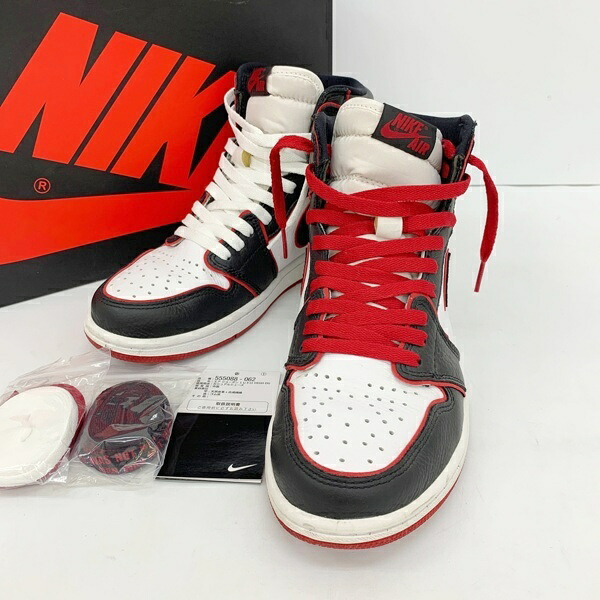 【中古】NIKE ナイキ スニーカー シューズ AIR JORDAN 1 RETRO HIGH OG BLOOD LINE 555088-062 メンズ 26cm ブラック 靴 DF19871■｜福井の買取販売　サンステップ