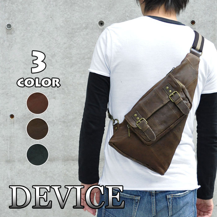 オープニング大放出セール ボディバッグ メンズ Device デバイス 本革 レザー ヴィンテージ ボディバッグ ショルダーバッグ メンズ レディース ボディバッグ ボディーバッグ 斜めがけバッグ 斜めがけ ブラック 黒 特売 Teutonia Nuernberg De
