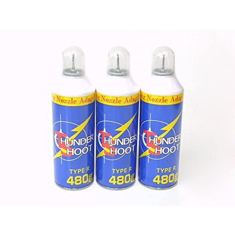 【セット】サンダーシュート ガスガン用 HFC-134a ガス 容量480g TYPE-R 3本セット ｜ 送料無料