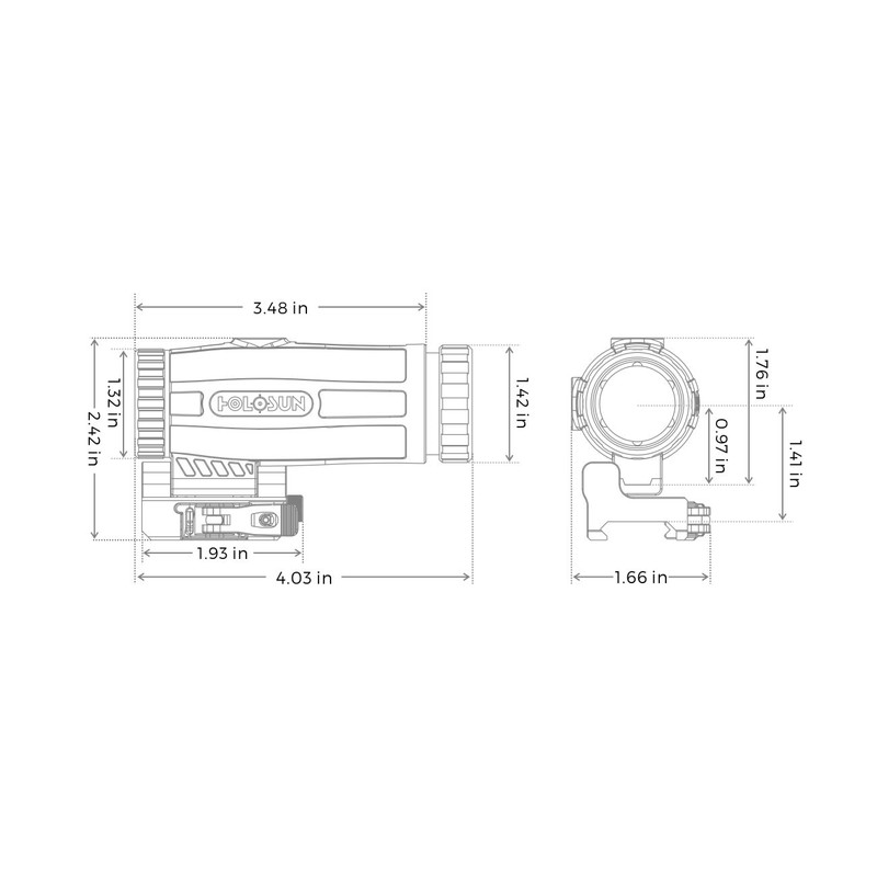 安い HOLOSUN HM3X マグニファイア 3倍ブースター 可倒式 QDマウント サバゲー 送料無料 qdtek.vn