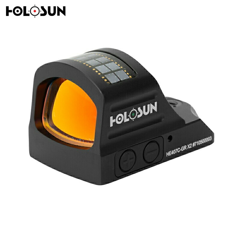 【ポイント2倍！23日12時迄】HOLOSUN / ホロサン ドットサイト HE407C-GR X2 Open Reflex グリーンドット ソーラーモデル ｜ サバゲー ダットサイト 送料無料