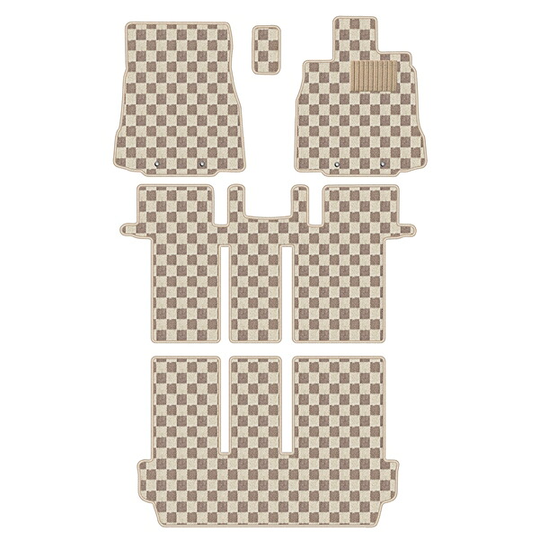 【P6倍 (4/19)限定】【在庫処分セール】ニッサン エルグランド E52(型式:E52)(年式:H22.08-) フロアマット ※8人乗り、マルチファンクションコンソール付き BIGﾁｪｯｸ×ﾍﾞｰｼﾞｭ【在庫限り】 7,838円