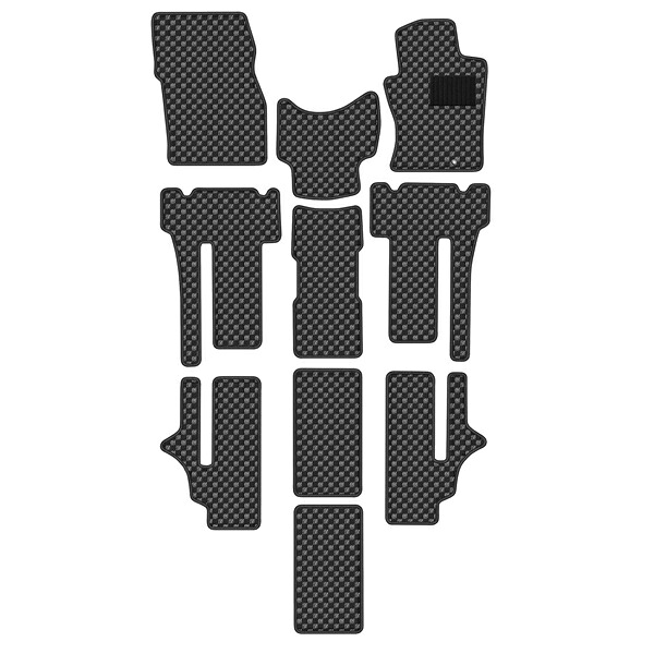 【P6倍 (4/19)限定】【在庫処分セール】ニッサン エルグランド E51 前期(型式:E51)(年式:H14.05-16.07) フロアマット ※7人乗り SMALLチェック×グレー【在庫限り】