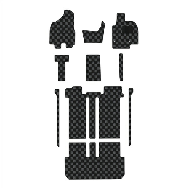 【P6倍 (4/19)限定】【在庫処分セール】トヨタ エスティマ 50系 前期(型式:ACR50W/55W)(年式:H18.01-20.12) フロアマット ※8人乗り、サードシート手動格納、メーカーOPナビ有り BIGﾁｪｯｸ×ｸﾞﾚｰ【在庫限り】