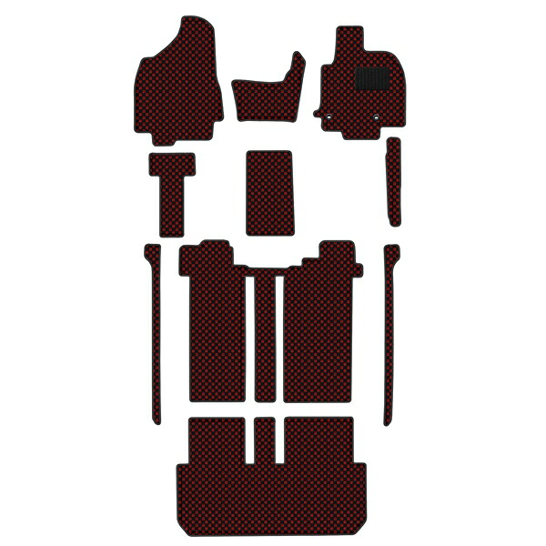 【P7倍 マラソン】【在庫処分セール】トヨタ エスティマ ハイブリッド 20系 後期(型式:AHR20W)(年式:H24.05-) フロアマット ※8人乗り、メーカーOPナビ無し SMALLﾁｪｯｸ&times;ﾚｯﾄﾞ【在庫限り】｜アヴィレスストア