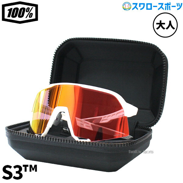 野球 サングラス 100％ ワンハンドレッド アクセサリー S3 Soft Tact White-HiPER Red Multilayer M-Lens 60005-00009