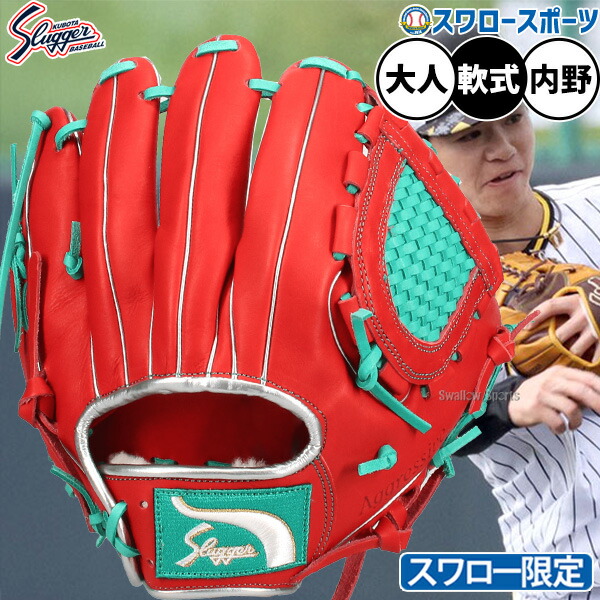 ＼14日・15日:5%OFFクーポン／ 野球 久保田スラッガー スワロー限定 軟式グローブ グラブ 湯もみ型付け推奨 内野 内野手用 中野モデル T51 折り返しハーフ KSN-SR1-GRO 野球用品 スワロースポーツ
