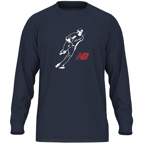 野球 ニューバランス 大谷シグネチャー ウェア ウエア Tシャツ メンズ レディース ユニセックス 大谷翔平 長袖 大人用 一般用 MT6129GV-TNV newbalance NB 野球用品スワロースポーツ