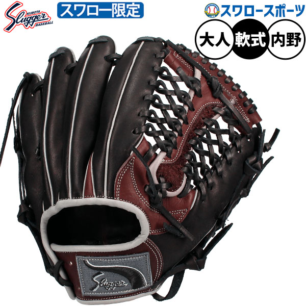 野球 久保田スラッガー スワロー限定 軟式グローブ 軟式 グローブ グラブ 内野手 セカンド ショート サード用 KSN-M00-BB 右投用 内野用 軟式用 野球部 軟式野球 グラブ 大きさ 野球用品 スワロースポーツ