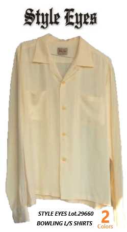 STYLE EYES (スタイルアイズ)Lot No  SE29660 BOWLING  L/S  SHIRTS 2Color 長袖 開襟プルオーバー（OFF／BLACK）【貨物輸送無料】
