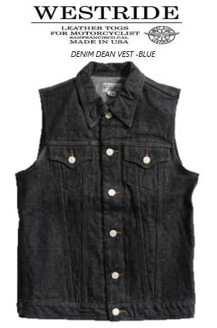 ウエストライド(WESTRIDE) DENIM DEAN VEST -BLUE【送料無料】|SWAPMEET