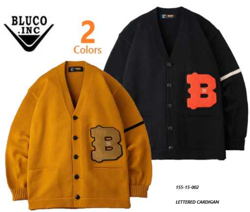 BLUCO(ブルコ)【送料無料】155-15-002 LETTERED CARDIGAN レタード カーディガン 2Color|SWAPMEET