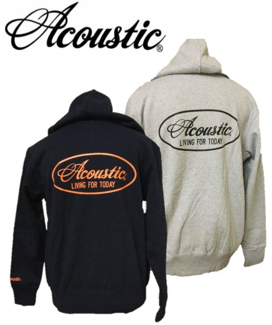 ACOUSTIC(アコースティック)AC7432ZUSTIC IP UP SWEAT PARKAフロントジップ うしろ側刷り上げる スウェットパーカー