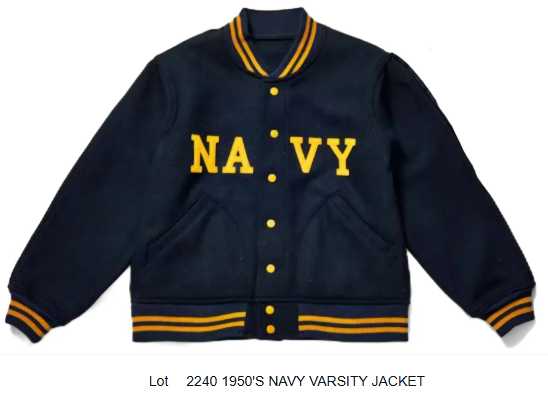 お召しもの棲み家(WAREHOUSE) Lot 2240 1950\u0027S NAVY VARSITY JACKET 【貨物輸送無料】バーシティジャケット コート・ジャケット-メンズファッション