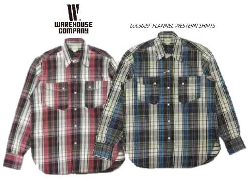 ウェアハウス(WAREHOUSE)Lot 3029 FLANNEL WESTERN SHIRTS フランネルウエスタンシャツ　ONE WASH【送料無料】2色｜ＳＷＡＰＭＥＥＴ