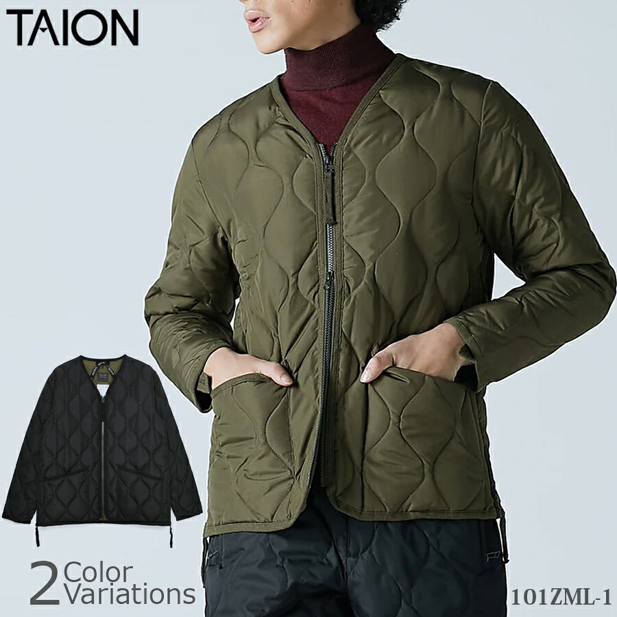 【P10倍】TAION(タイオン) ミリタリー ジップ Vのど首 落ち込む 上衣 101ZML【全品P10倍★6月4日20：00～11日01：59まで！】