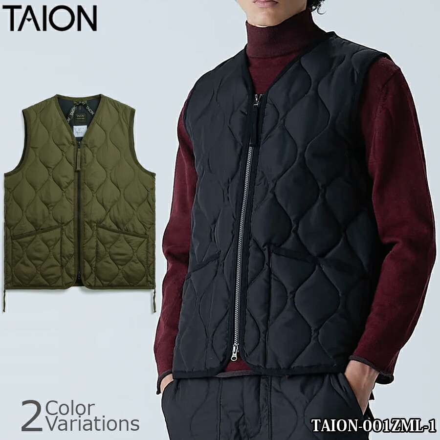 【P10倍】TAION(タイオン) ミリタリー Vネックジップ 落ちこむより良い 001ZML-1【全品P10倍★6月4日20：00～11日01：59まで！】