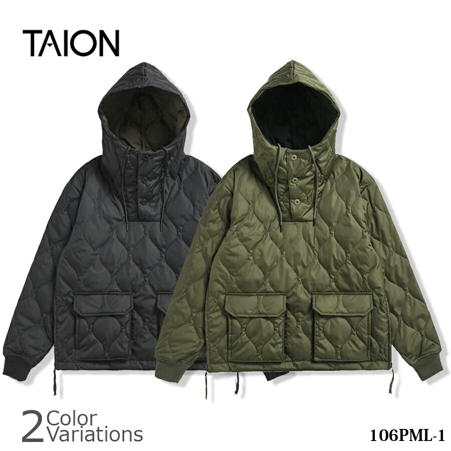 【P10倍】TAION(タイオン) ミリタリー ダウンフーディー 106PML-1【全品P10倍★6月4日20：00～11日01：59まで！】