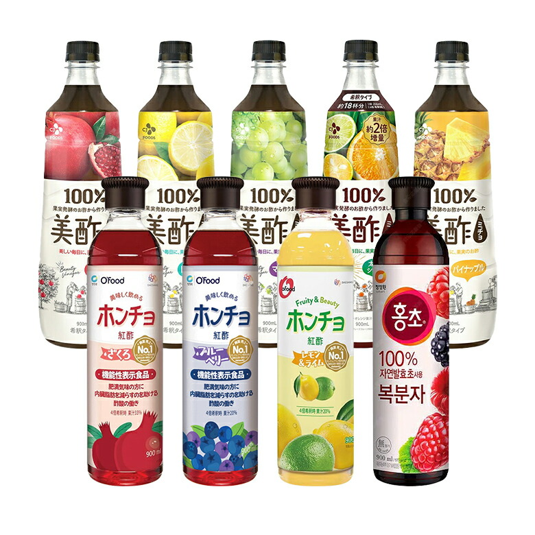 美酢 バラエティセット 15本 楽天市場】美酢(ミチョ)&紅酢(ホンチョ) 選べる6本セット 900ml