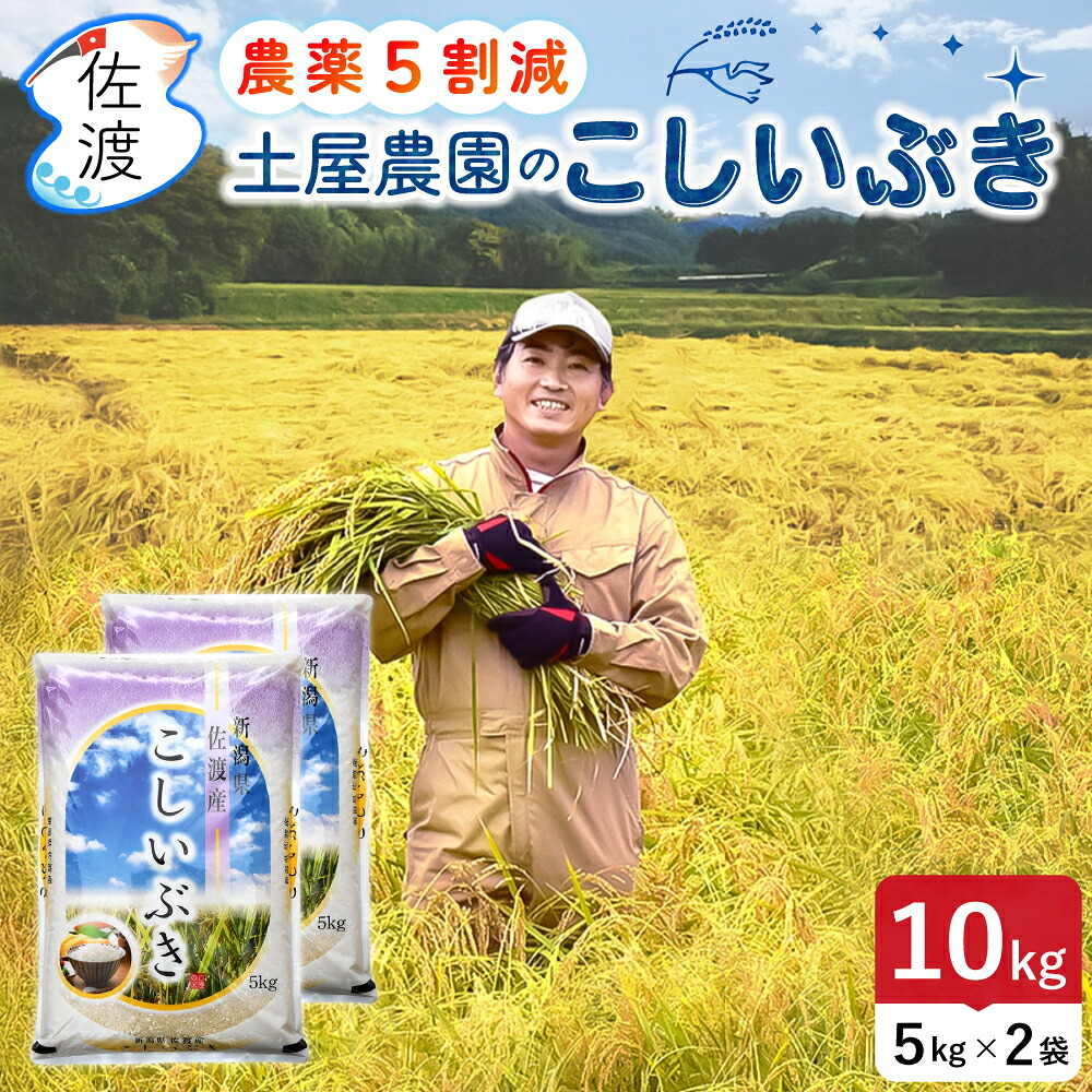 断*)様 高級豊かな自然で育った【新潟県佐渡産 こしいぶき】単一原料米5kg✖2 国消国産】【新米】佐渡産こしいぶき 5kg×2 令和5年産: ハロー！！JA