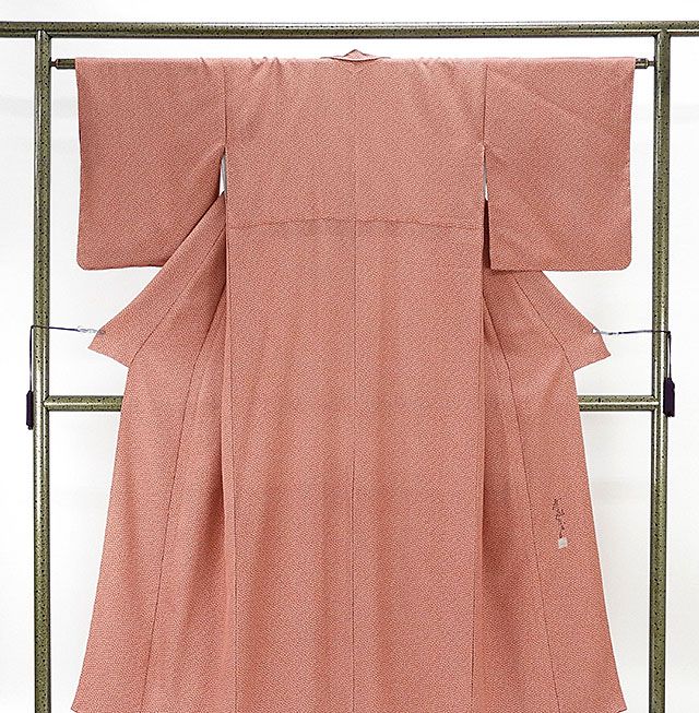 美品未着用 辻村寿三郎落款 絽縮緬 夏着物 正絹“優しい涼味と萩”小紋 K-47 美品未着用 辻村寿三郎落款 絽縮緬 夏着物 正絹“優しい涼味と萩”