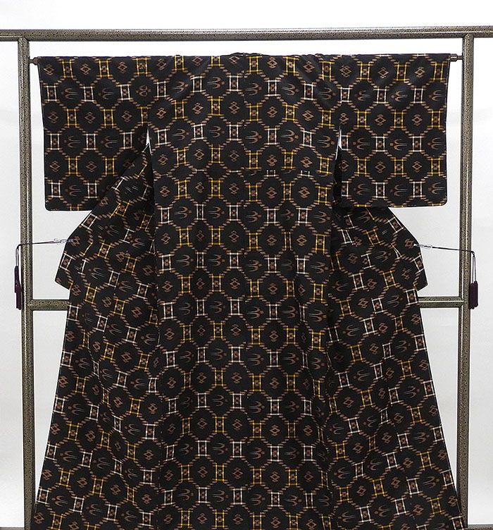 楽天市場】【ポイント10倍】紬 未着用 正絹 古結城紬 亀甲縦縞模様