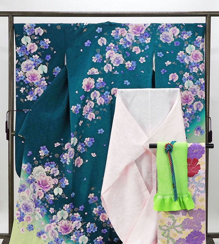 楽天市場】【ポイント10倍】振袖 正絹 薔薇格子模様 5点セット 身丈