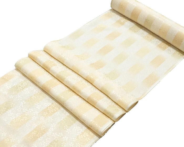 ＼10％OFFクーポン／長襦袢 新品 正絹 縦縞格子模様 綸子ぼかし 長襦袢 絹 反物 未仕立 着物 i1254