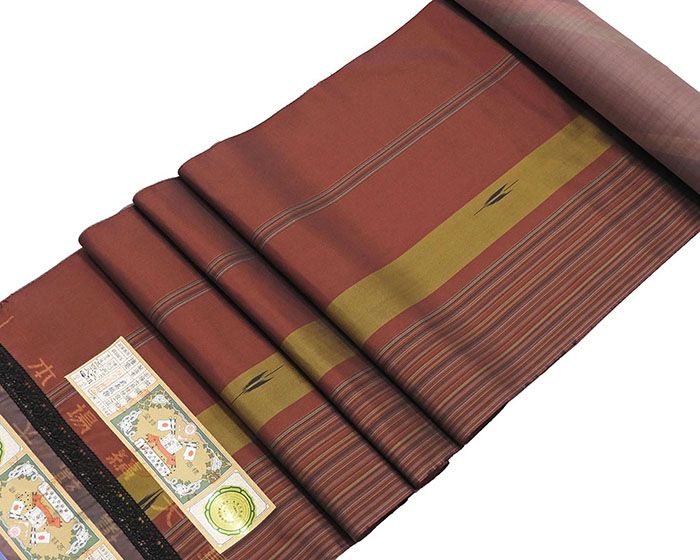【尖んがり10倍】厚地の外套 新品 正絹 合いことば 発祥地縞大島 染めつける絵描き 岩浅公展作 リヴァーシブル ロング厚地の外套 大島紬 布切れ 新品 未仕立てもの j2015