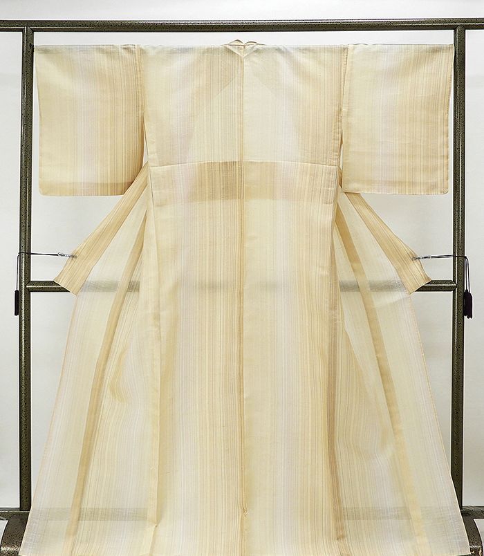 【ポイント10倍】夏物 紬 新品 仕立て上がり 正絹 涼風 縦縞模様 紬 夏 夏用 仕立済 着物 wd2091
