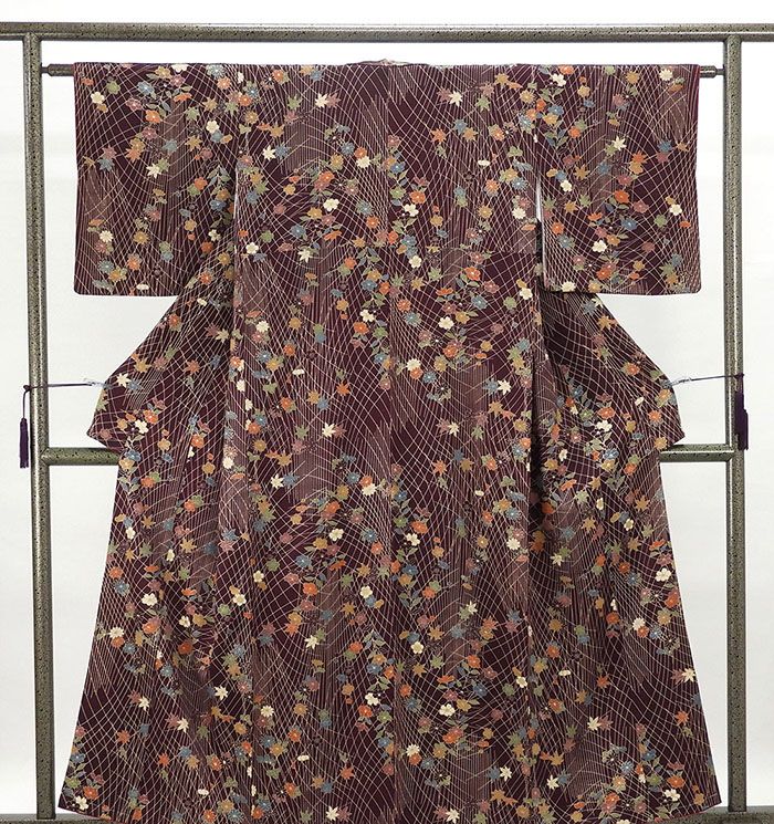 美品未着用 辻村寿三郎落款 絽縮緬 夏着物 正絹“優しい涼味と萩”小紋 K-47 232386846.jpg?1496242664