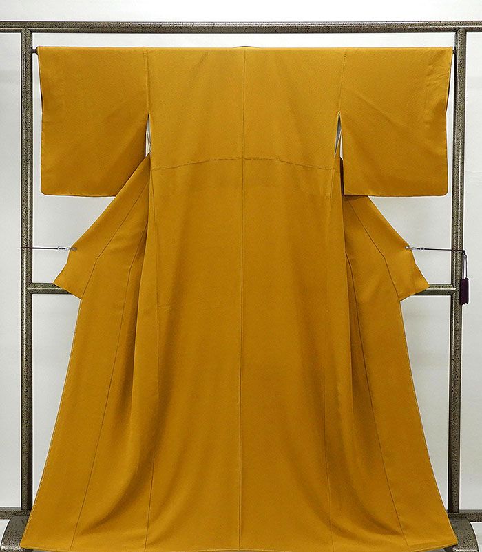 楽天市場】【ポイント10倍】色無地 未着用美品 正絹 辛子色 身丈158cm