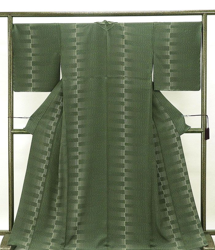 ＼20％OFFクーポン+ポイント5倍／単衣 小紋 新品 仕立て上がり 正絹 霰幾何模様 身丈166cm 裄丈68cm 小紋 新品仕立済 着物 wc1190