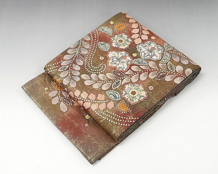 袋帯 正絹 辻が花 千鳥 四季花 礼装用 フォーマル 良品 中古 リサイクル g4106 g0398.jpg