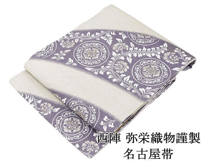 楽天市場】名古屋帯 新品仕立済 西陣 つちもと織物謹製 斜段花模様