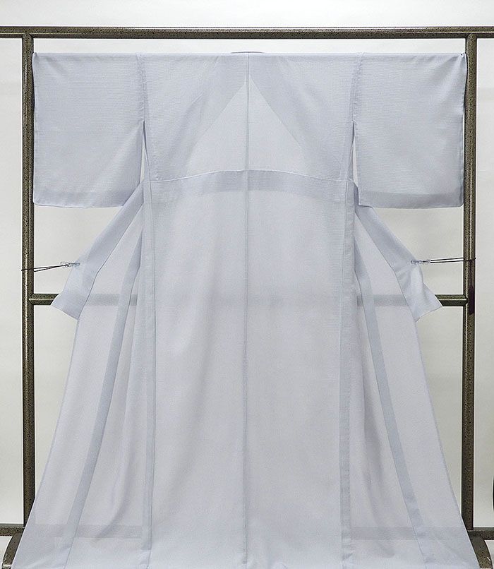 ＼ポイント10倍／夏物 小紋 新品 仕立て上がり 正絹 夏着物 万筋模様 身丈169cm 裄丈67.5cm 絽江戸小紋 夏 夏用 仕立済 着物 フォーマル カジュアル wc2175｜きもの翔鶴