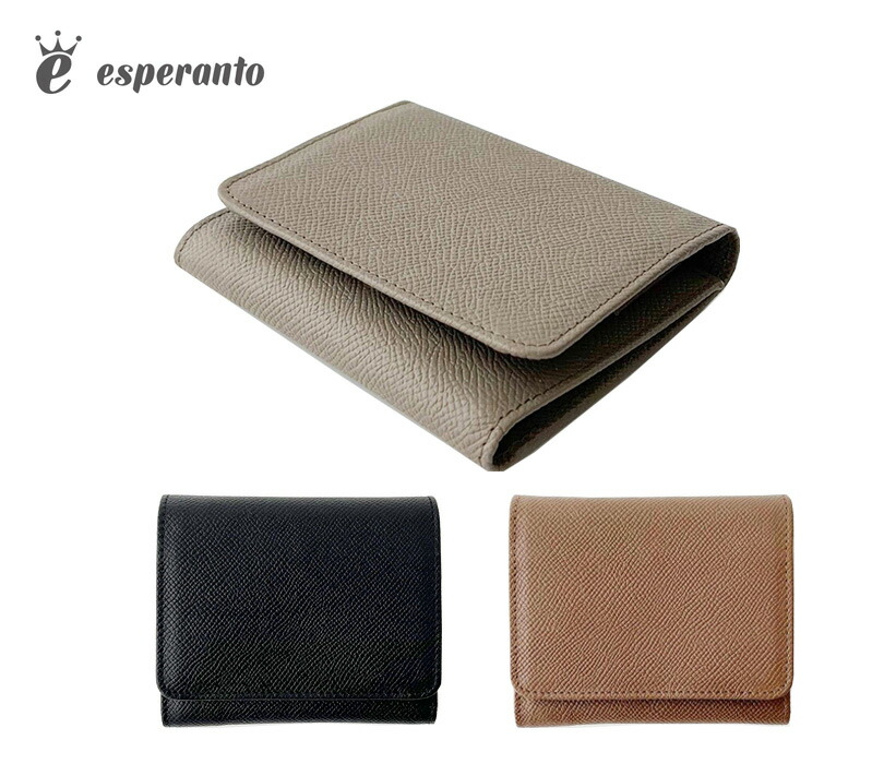 上品な艶のあるオリジナルレザーを使用 エスペラント esperanto [ ボントーノレザー 薄型 三つ折り ショート ウォレット ] ミニ 財布 コンパクト スモール エクストラ 人気 新作 本革 牛革 メンズ レディース ユニセックス 日本製 made in japan ESP-6674【RCP】 15,466円