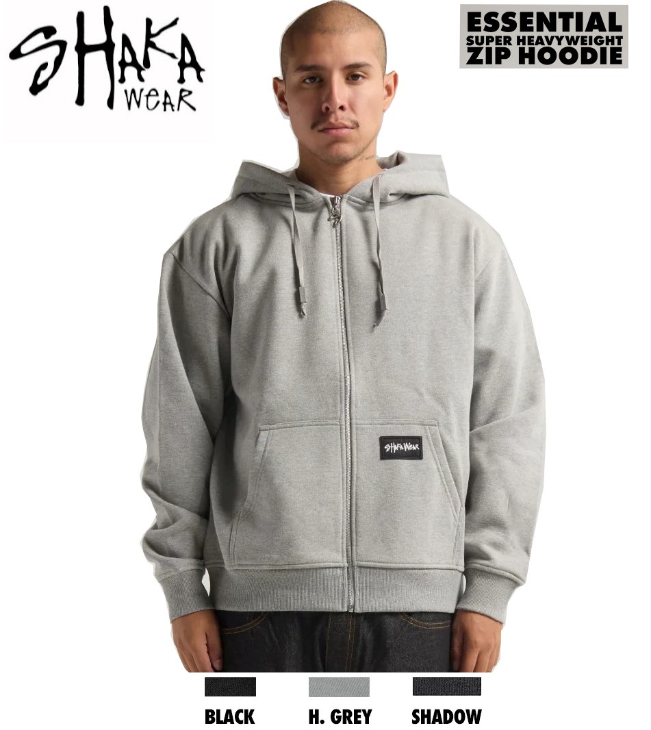 シャカ ウェアー SHAKA WeAR 13薬局衡オンス  エッセンシャル 百貨店 ヘビーウェイト 盛りだくさん ジップ 汗水 ボンネット パーカー Essential Super Heavyweight Zip Hoodie