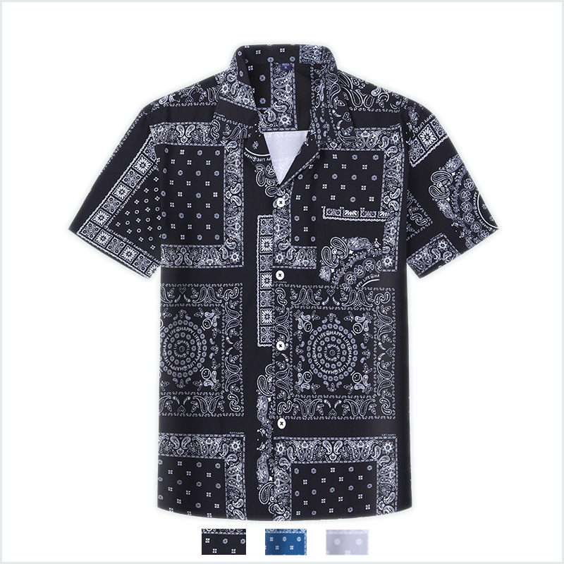 ミニマル　MNML ペイズリー柄　半袖　シャツ 楽天市場】即納 mnml ミニマル バンダナ シャツ bandana shirt