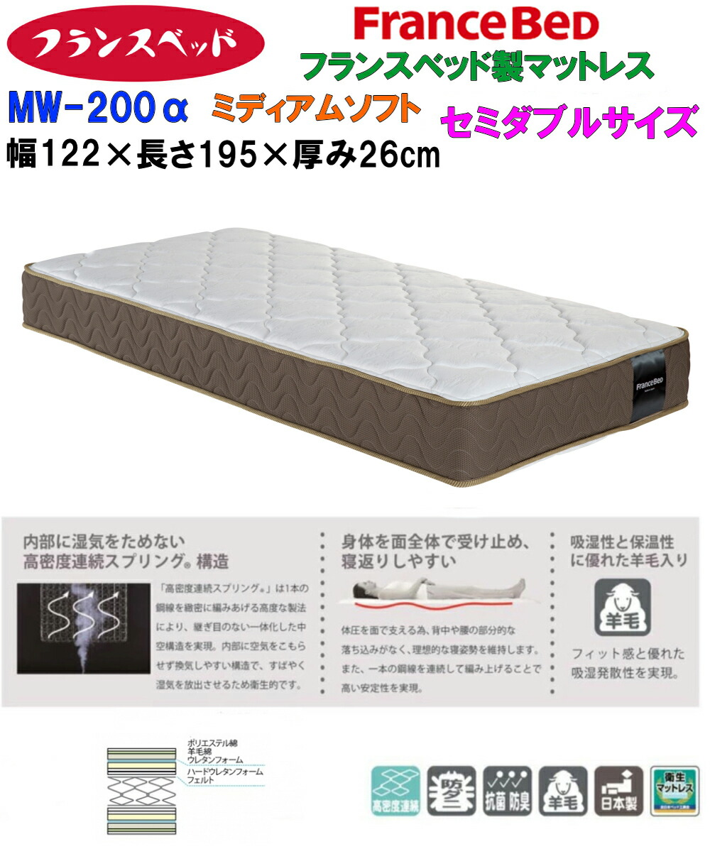 楽天市場】【送料無料 即納可能】フランスベッド高密度連続スプリング