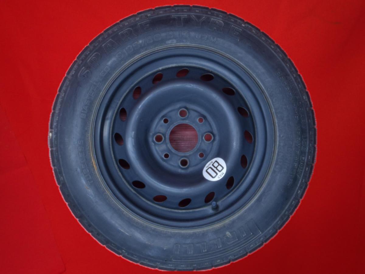ピレリ スペア(テンパー/応急)用タイヤ PIRELLI 135/80R13 82M フィアット 純正スペア(テンパー/応急)用スチールホイール 4.5Jx13 +33 4/98 ブラック(黒色)系