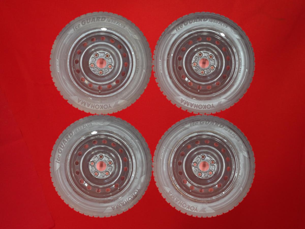 ヨコハマ アイスガード 5 プラス IG50 YOKOHAMA iceGUARD 5 PLUS IG50 195/65R15 91Q カローラルミオン (150系)純正スチール(キャップ無) 6Jx15 +39 5/114.3 ブラック(黒色)系 カローラ ルミオン マークII チェイサー クラウン ノア オーリス ヴォクシー クレスタ クラウン|中古タイヤ・ホイールの太平タイヤ