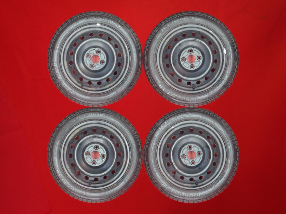 グッドイヤー アイスナビ 7 GOODYEAR ICENAVI 7 175/60R16 82Q ラクティス (100系)純正スチール(キャップ無) 5.5Jx16 +39 4/100 ブラック(黒色)系 iQ アクア ラクティス