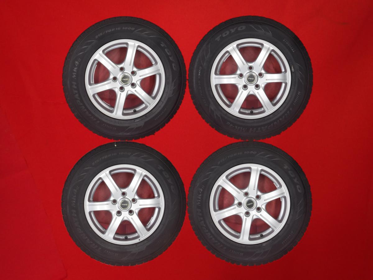 トーヨー ウィンタートランパス MK4α TOYO WINTER TRANPATH MK4α 215/70R16 100Q FEID(フェイド) G6 6.5Jx16 +38 5/114.3 シルバー(銀色)系 クルーガーハイブリッド パジェロ イオ アウトランダー PHEV アウトランダー RAV4 ハリアー エクリプスクロス RVR デリカ D:5｜中古タイヤ・ホイールの太平タイヤ