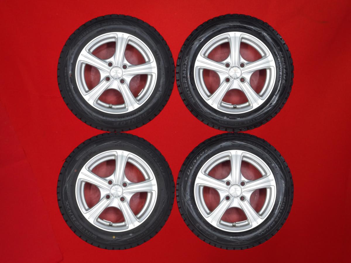 ダンロップ ウィンター MAXX 01(WM01) DUNLOP WINTER MAXX 01 175/65R14 82Q Exceeder(エクシーダー) LS5 5.5Jx14 +45 4/100 シルバー(銀色)系 キューブ キュービック CR-X デルソル NXクーペ サニールキノ ファンカーゴ カルタス サクシード シビック ウィル サイファ コル|中古タイヤ・ホイールの太平タイヤ