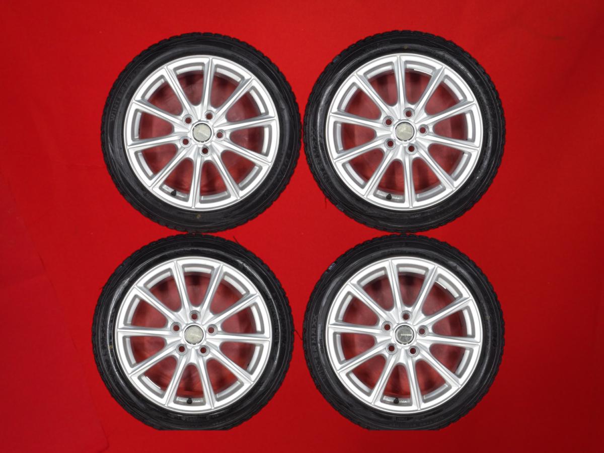 ダンロップ ウィンター MAXX 01(WM01) DUNLOP WINTER MAXX 01 225/45R17 91Q ECO FORME エコフォルム SE-15 7.5Jx17 +40 5/114.3 シルバー(銀色)系 ノア ヴォクシー IS200 IS350 マークII ブレイド アルテッツァ|中古タイヤ・ホイールの太平タイヤ