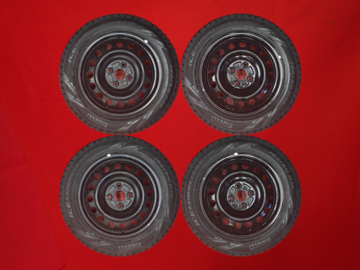 ピレリ アイス アシンメトリコ プラス PIRELLI ICE 185/60R15 88Q アクア 純正スチールホイール(キャップ無)P6 5.5Jx15 +45 4/100 ブラック(黒色)系 ベルタ カローラ iQ ヴィッツ カローラ フィールダー アクア