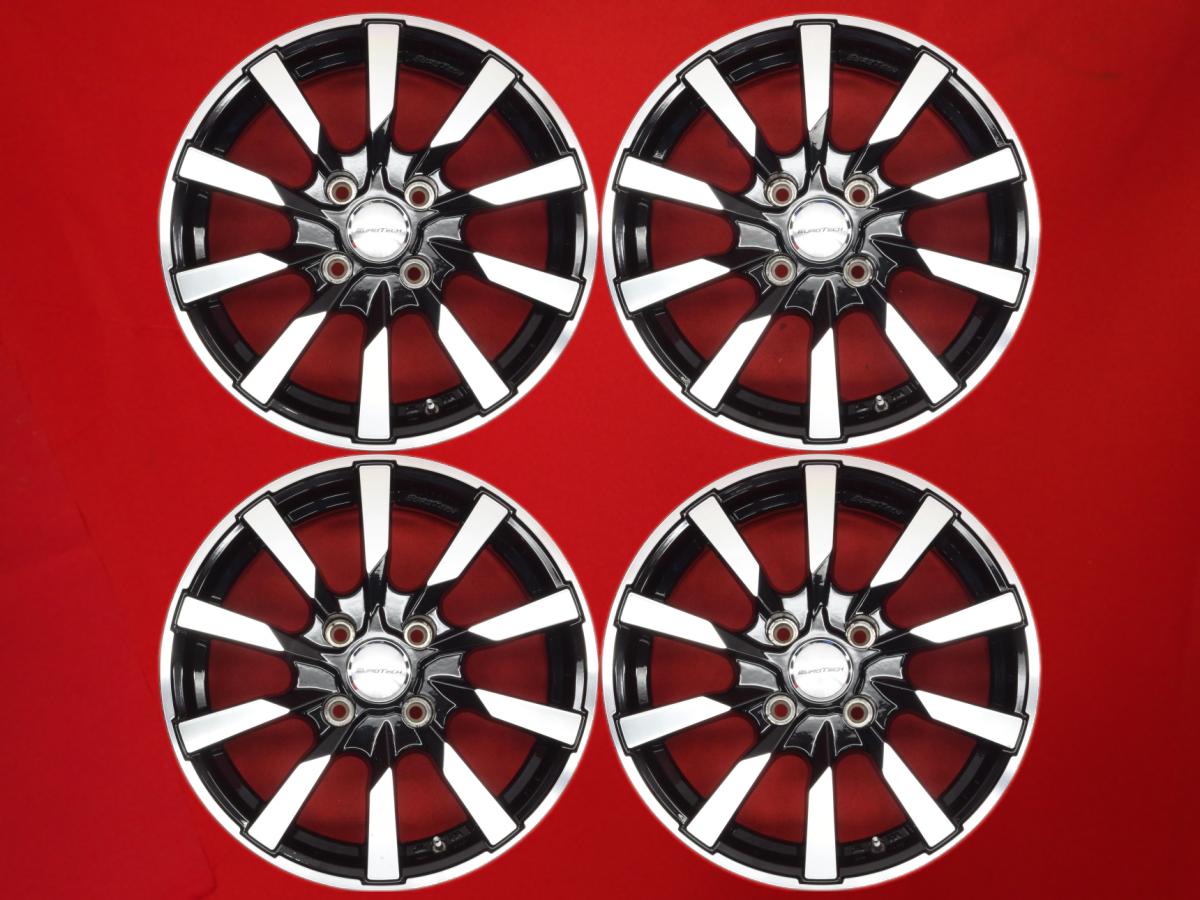 EUROTECH ユーロテック GAYA10(ガヤ10) 6Jx15 +25 4/108 ブラックポリッシュ(ブラック&ポリッシュ) 307 106 206CC 307SW 206 1007 C3