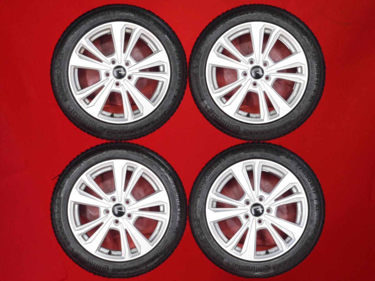 コンチネンタル バイキングコンタクト 7 CONTINENTAL VikingContact 7 225/50R17 98T 5Wスポークタイプ 1P 7Jx17 +43 5/112 シルバー(銀色)系 シャラン｜中古タイヤ・ホイールの太平タイヤ