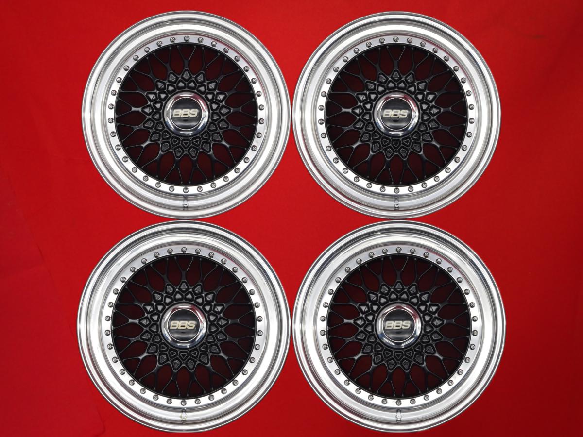 BBS RS 8/9Jx17 +43 5/114.3 ポリッシュ系 ブラック(黒色)系 スープラ クラウン チェイサー マークII アリスト クラウン アスリート ソアラ クラウン エステート クラウン ロイヤル クラウン マジェスタ｜中古タイヤ・ホイールの太平タイヤ